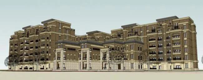 Classical Multi-Story Residential Model in SketchUp