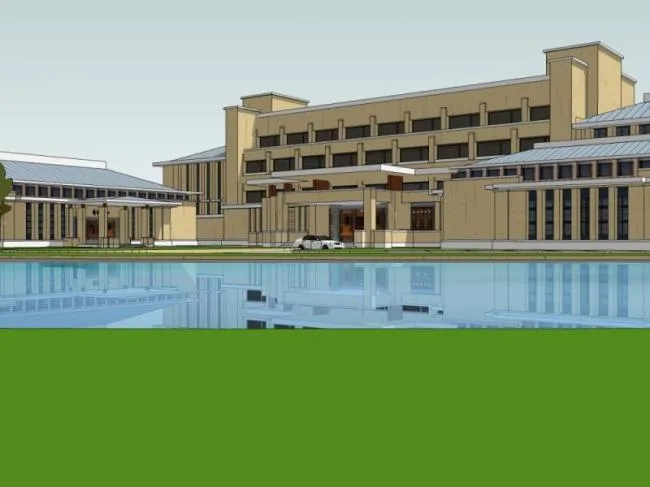 Modern Low-Rise Resort and Hotel Model in SketchUp