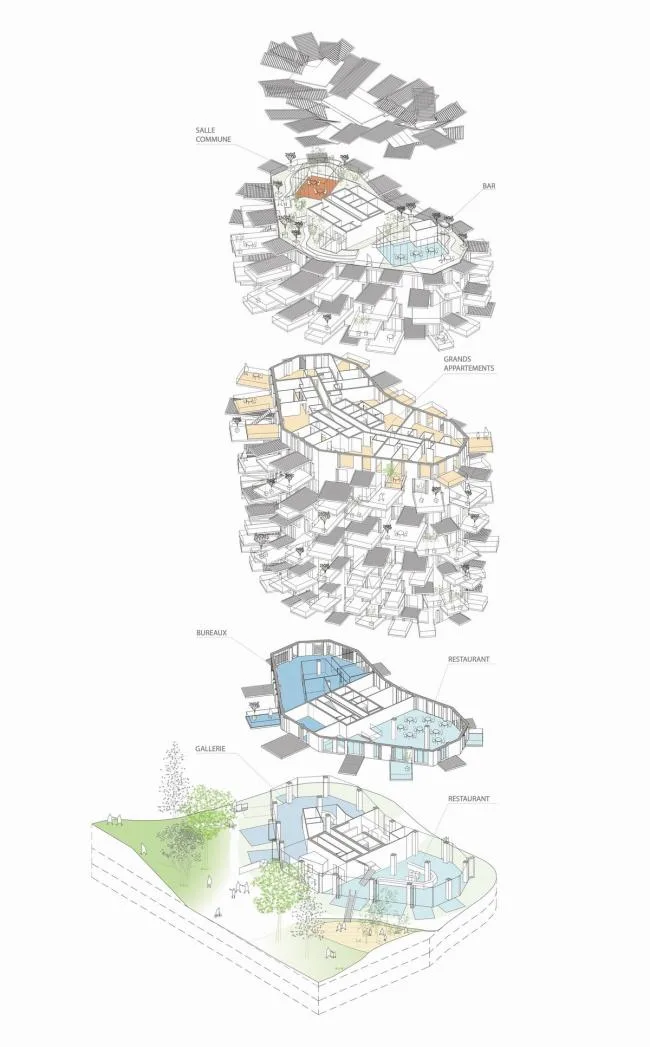 BIM Architecture | Scattered branches and leaves, towering white tree tower apartments/Fujimoto Shosuke, etc