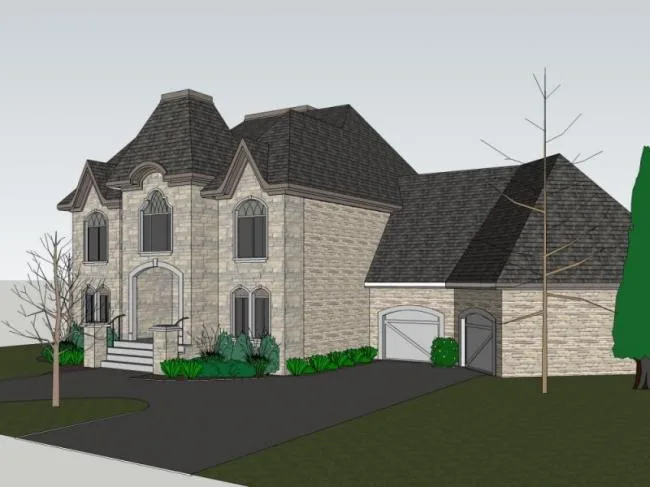 Sketchup Villa Model | Single Family Villa, Classical Style