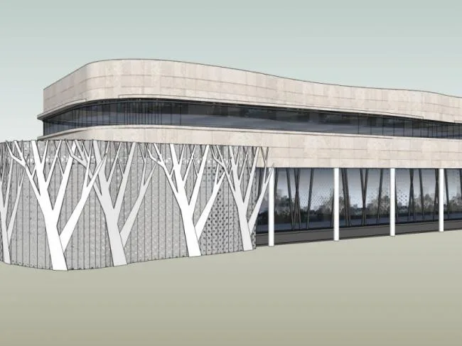 Sketchup Business Model | Low rise commercial buildings, modern style