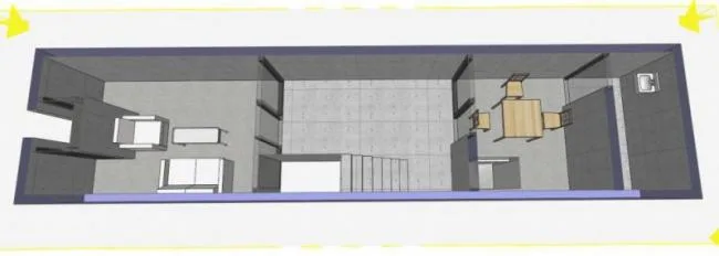Sketchup Residential Model | Low rise residential building, modern style, Tadao Ando, Juyoshi's longhouse
