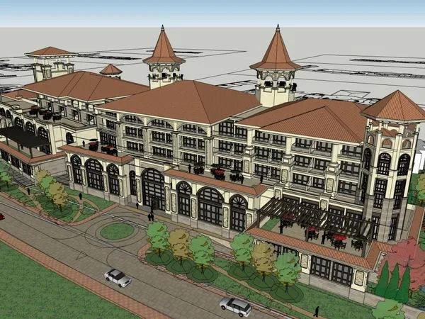 Sketchup Residential Model | Multi story Activity Center, Residential Clubhouse, European Classical Style