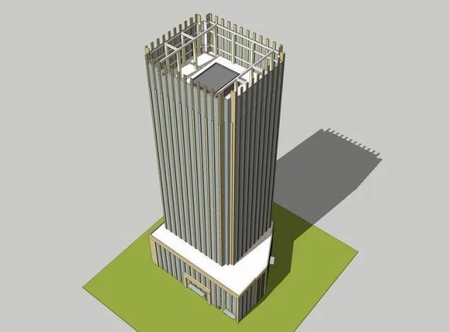 Sketchup Office Model | High rise Office Building, Office Building, Modern Style, Vertical Lines