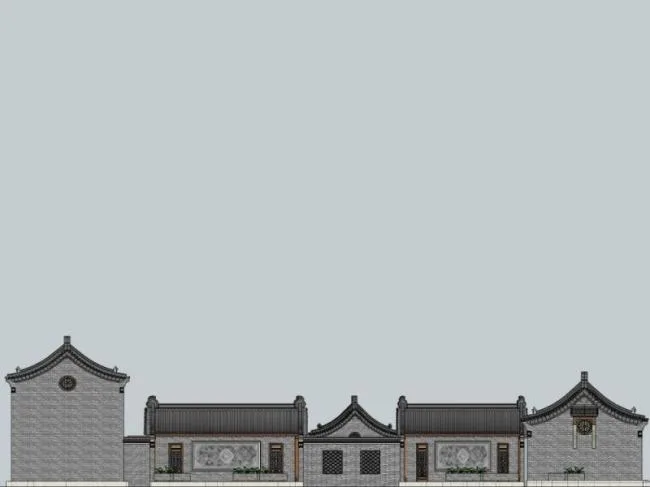 Sketchup Residential Model | Multi story Courtyard, Chinese Style