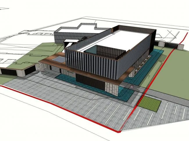Sketchup Business Model | Clubhouse, Modern Style, Commercial Building