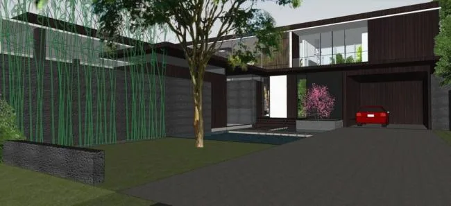 Sketchup Landscape Model | Villa with Landscape, New Chinese Style