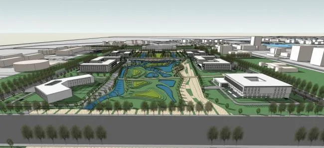 Sketchup Planning Model | Urban Planning, Modern Style, Industrial Plants, Administrative Offices, Residential Buildings, Commercial Finance, Multi story High rise Mixed Use