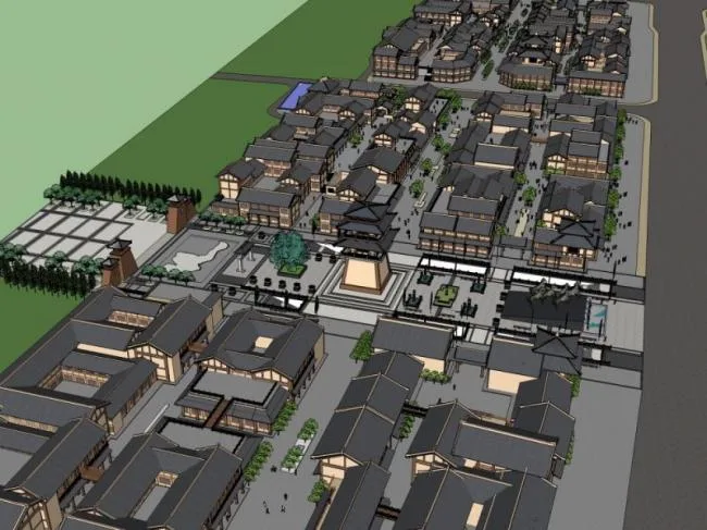 Sketchup Business Model | Commercial Street, Chinese Style