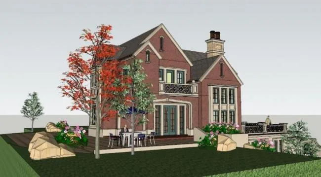 Sketchup Villa Model | Stacked Villa, Classical Style