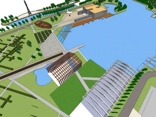 Sketchup Landscape Model | Park Landscape, Modern Style