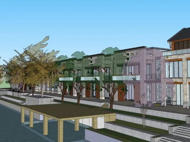 Sketchup Landscape Model | Waterfront Landscape, Modern Style