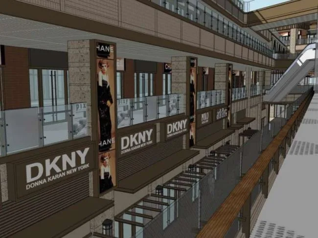 Sketchup Business Model | Multi story Commercial Street, Modern Style