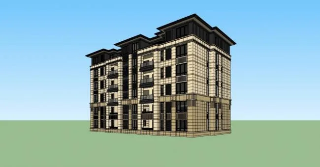Sketchup Residential Model | Multi story Garden House, Residential Building, Neoclassical Style