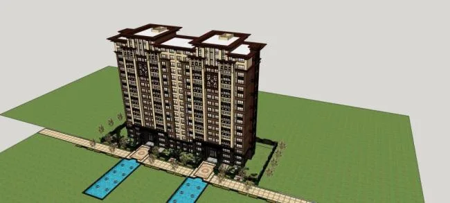 Sketchup Residential Model | Small and High rise Residential Apartments, Chinese Style, Residential Buildings