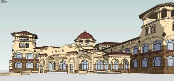 Sketchup Villa Model | Villa, Reception Center, Spanish Classical Style