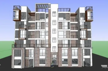 Modern Multi-Story Residential Model with Garden – SketchUp Design-BIM WORLD