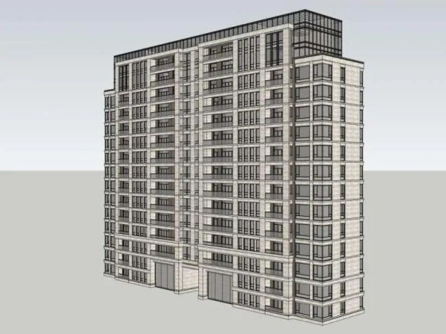 Sketchup Residential Model | High rise Residential Buildings, Residential Buildings, Classical Style