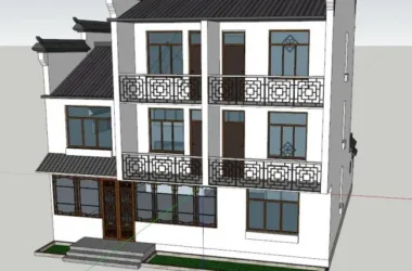 Multi-Story Huizhou-Style Residential Model in SketchUp-BIM WORLD
