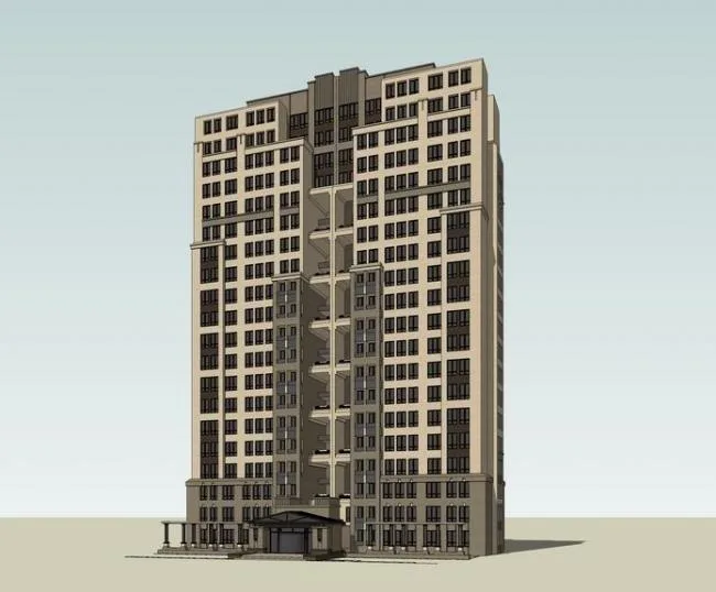 Sketchup Office Model | High rise Office Building, Neoclassical Style