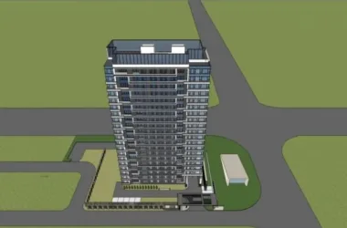 Modern High-Rise Residential Buildings SketchUp Model-BIM WORLD