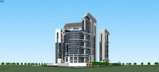 Sketchup Residential Model | High rise Residential Buildings, Modern Style