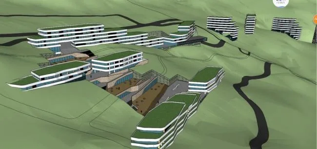 Sketchup Business Model | Multi story commercial building, modern style