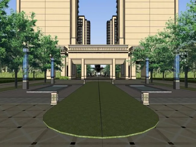Sketchup Residential Model | High rise Residential Complex, Classical Style
