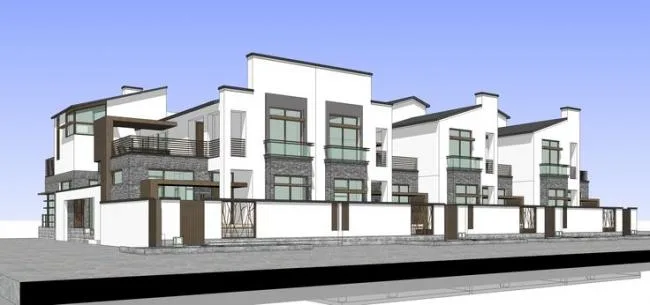 Sketchup Villa Model | Row Villa, Zhujiajiao Residence, New Chinese Style