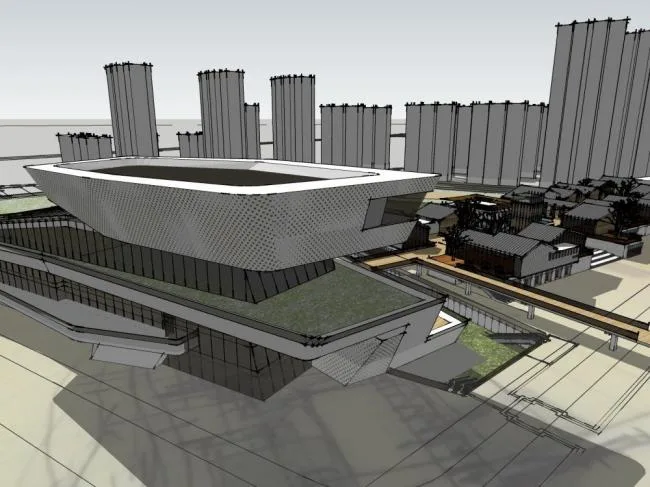 Sketchup Business Model | Multi story commercial building, modern style