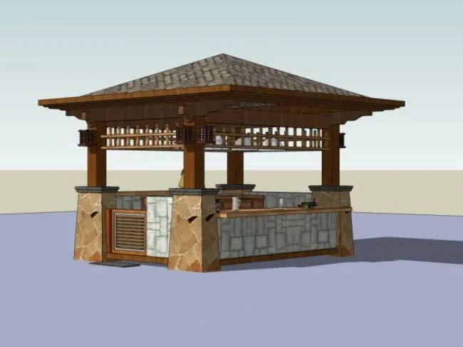 Sketchup Sketch Model | Pavilion, Classical Style, Sketch