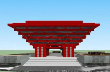 SketchUp Model of Shanghai World Expo China Pavilion: Modern Multi-Story Cultural Architecture-BIM WORLD