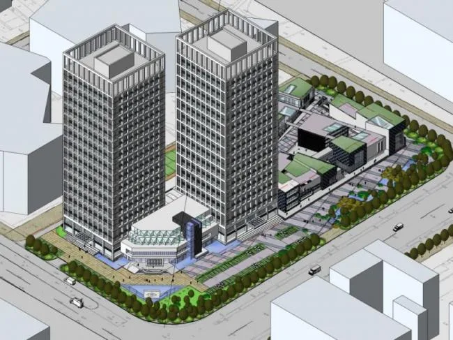 Modern Multi-Story Commercial and Office Complex in SketchUp