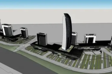 SketchUp Office Model | Modern High-Rise Hotel with Commercial Podium-BIM WORLD