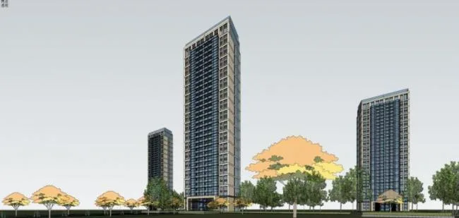 Sketchup Residential Model | Super high-rise residential building, modern style