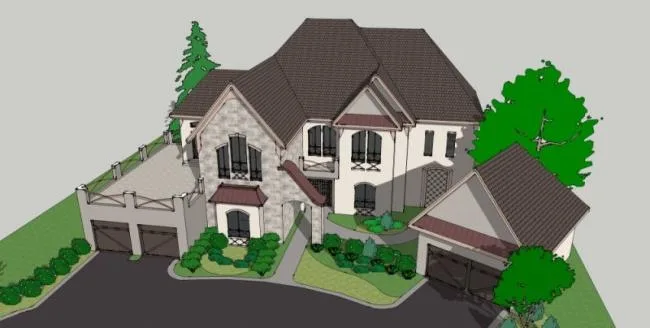 Sketchup Villa Model | Solo Villa, Modern Style