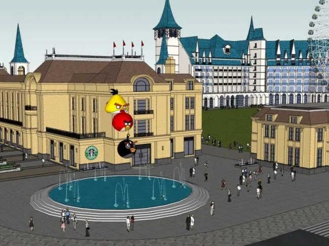 Sketchup Business Model | Multi story Commercial Block, French Classical Style