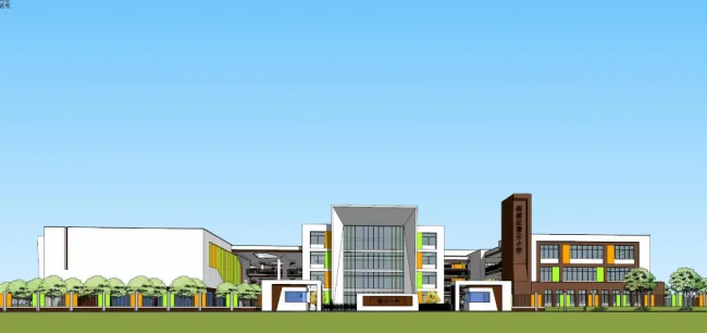 Modern Multi-Story Primary and Secondary School Design in SketchUp