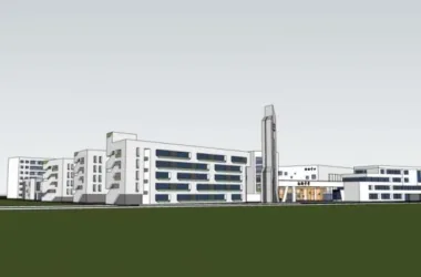 Modern Multi-Story High School Campus Model in SketchUp-BIM WORLD