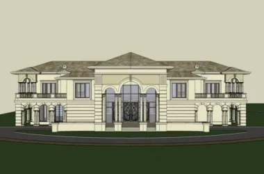 SketchUp Cultural Model: Multi-Story Classical Conference Center Architecture-BIM WORLD