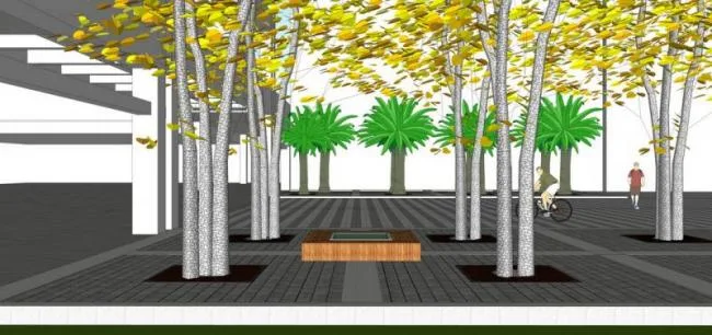Sketchup Landscape Model | Entrance Landscape of the Community, Modern Style