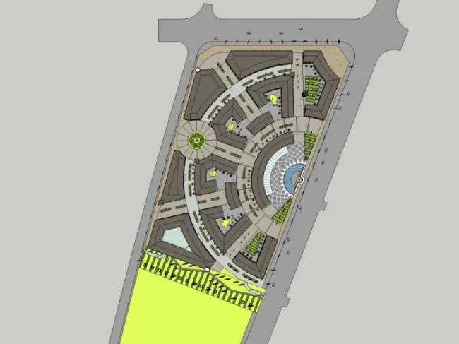 Sketchup Business Model | Multi story Pedestrian Street, Classical Style