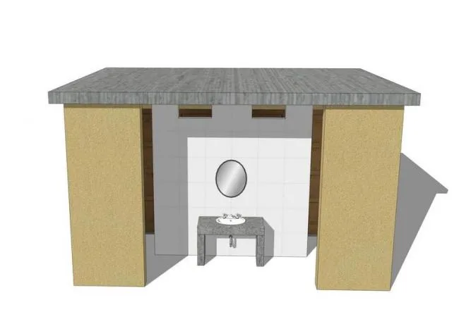 Modern Park Toilet Design | SketchUp Model Preview