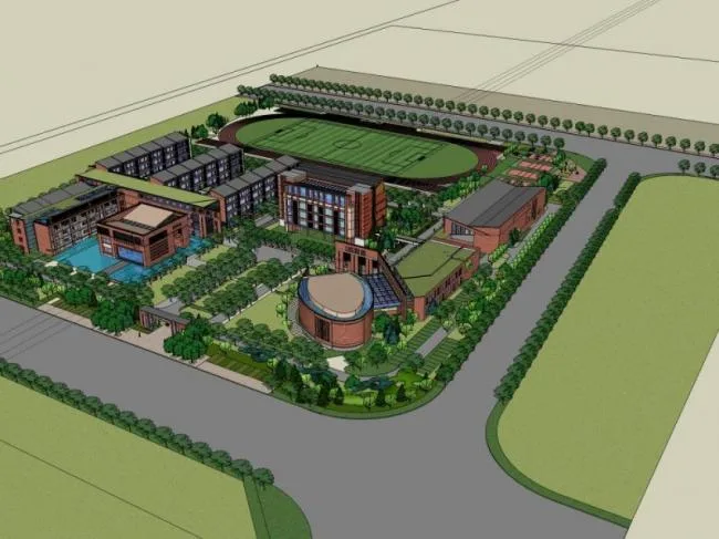 Sketchup School Model | Multi story School, Campus Educational Architecture, Modern Style