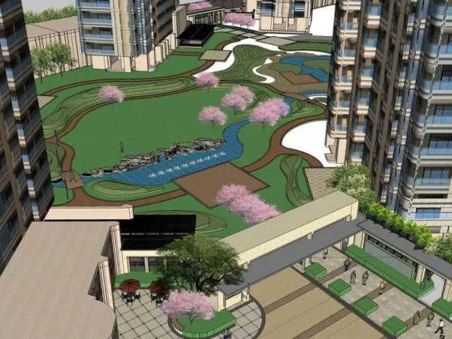 Sketchup Landscape Model | Community Landscape, Residential Landscape, Modern Style