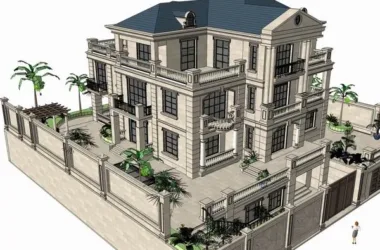 Classical Style Single-Family Villa Model in SketchUp-BIM WORLD
