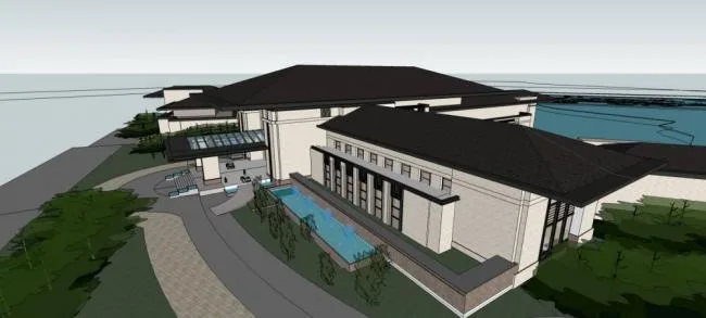 Sketchup Hotel Model | Xibaipo Hotel, Multi story Hotel, Chinese Style