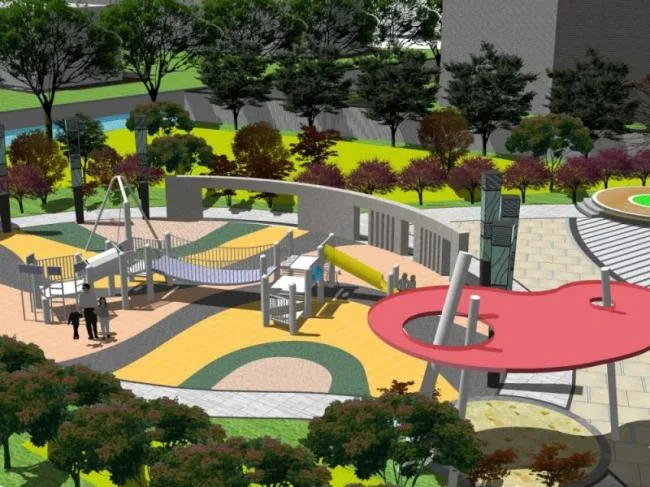 Sketchup Landscape Model | Park Landscape, Modern Style