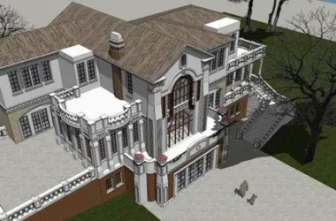 Solo Mountain Villa SketchUp Model | Classical Style Design-BIM WORLD