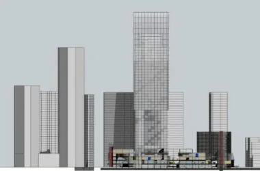 SketchUp Complex Model: Modern High-Rise Office and Commercial Building-BIM WORLD